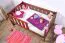 Kinderbett / Juniorbett Kiefer massiv Vollholz Nussfarben 96, inkl. Lattenrost - 90 x 160 cm (B x L)