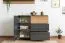 Kommode Vaitele 12, Farbe: Anthrazit Hochglanz / Walnuss - 88 x 106 x 45 cm (H x B x T)