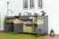 Kommode Vaitele 28, Farbe: Anthrazit Hochglanz / Walnuss - 88 x 167 x 45 cm (H x B x T)