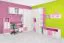 Kinderzimmer - Hängeregal / Wandregal Luis 02, Farbe: Eiche Weiß / Rosa - 54 x 120 x 22 cm (H x B x T)