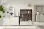 Wohnzimmer Set D | 3-teilig | Farbe: Kaschmir / Alba-Walnuss | Push-to-open Funktion | Beine aus Metall | 1 Regal | 1 langes Sideboard | 1 kurzes Sideboard