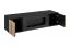 Wohnzimmer - Set B Romfo, 4-teilig, mit integrierten Biokamin, Farbe: Schwarz / Hickory Jackson, Push-to-open Funktion, zwei Vitrinen, ein TV-Schrank, ein Wandregal