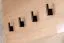 Garderobe Komplett - Set B Angvik, 3-teilig, Farbe: Eiche / Schwarz, ein Garderobenschrank, ein Schuhschrank mit Sitzgelegenheit, vier Haken, inkl. Sitzkissen