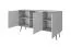 Wohnzimmer - Set D Horsham, 3-teilig, Farbe: Beige, Push-to-open Funktion, Beine: Gold, eine schmale Kommode, ein Sideboard, ein Schminktisch, ABS-Kanten