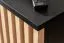 Wohnzimmer - Set A Romfo, 4-teilig, inkl. LED-Beleuchtung, Farbe: Schwarz / Hickory Jackson, zwei Vitrinen, Push-to-open Funktion, TV-Schrank, Wandregal