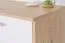 Vitrine Kavieng 03, Farbe: Eiche / Weiß - Abmessungen: 110 x 99 x 40 cm (H x B x T)