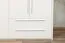 Drehtürenschrank / Kleiderschrank mit Rahmen Siumu 27, Farbe: Weiß / Weiß Hochglanz - 226 x 142 x 60 cm (H x B x T)