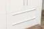 Drehtürenschrank / Kleiderschrank mit LED-Rahmen Siumu 27, Farbe: Weiß / Weiß Hochglanz - 226 x 142 x 60 cm (H x B x T)