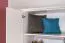 Drehtürenschrank / Kleiderschrank mit LED-Rahmen Siumu 25, Farbe: Weiß / Weiß Hochglanz - 226 x 277 x 60 cm (H x B x T)