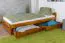 Futonbett / Massivholzbett Kiefer Vollholz massiv Eichefarben A9, inkl. Lattenrost - Abmessung 90 x 200 cm