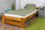 Futonbett / Massivholzbett Kiefer Vollholz massiv Eichefarben A9, inkl. Lattenrost - Abmessung 90 x 200 cm