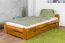 Futonbett / Massivholzbett Kiefer Vollholz massiv Eichefarben A9, inkl. Lattenrost - Abmessung 90 x 200 cm