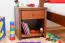 Nachtkommode Kiefer massiv Vollholz Nussfarben Junco 127 - Abmessung: 43 x 40 x 35 cm (H x B x T)