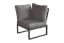 Loungeecksofa Lissabon mit Polsterung und Kissen - Farbe: graualuminium, Stoff: dunkelgrau, Aluminium Rahmen, Polsterung 100 mm stark und wasserdicht
