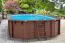 Holz-Pool Sunnydream 07, oval, 8,40 x 4,90 Meter, inklusive Premium Filteranlage, Filtermedium, Poolleiter, Poolfolie, Boden- und Wandvlies, Edelstahl-Eckverbindungen