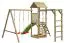 Spielturm S29C, inkl. Wellenrutsche, Doppelschaukel-Anbau, Sandkasten, Kletterwand, Kletteranbau und Kletterseil, 359 x 422 cm, Kinderspielturm, Kletterturm
