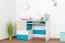Jugendzimmer Komplett - Set A "Aalst", 6-teilig, Eiche / Weiß / Blau