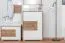 Schuhschrank  Manase 11, Farbe: Eiche Braun / Weiß Hochglanz - 94 x 63 x 36 cm (H x B x T)