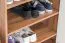 Schuhschrank  Manase 11, Farbe: Eiche Braun / Weiß Hochglanz - 94 x 63 x 36 cm (H x B x T)