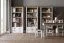 Vitrine Segnas 10, Farbe: Kiefer Weiß / Eiche Braun - 198 x 50 x 43 cm (H x B x T)