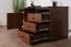 Schreibtisch Mojokerto 06, Farbe: Walnuss / Schwarz - Abmessungen: 77 x 160 x 60 cm (H x B x T)
