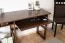 Stabiler Walnussfarbener Schreibtisch Kiefer massiv Vollholz Junco 194, 75 x 120 x 50 cm, genügend Stauraum, ein Fach, ausziehbaren Tastaturfach, schlichtes Design