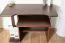 Robuster Schreibtisch Kiefer massiv Vollholz Walnussfarben Junco 195, schlichtes Design, 75 x 103 x 57 cm, mit Abstellplatz für PC, ein Fach