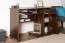Stabiler Schreibtisch Junco 196, Walnussfarben, Kiefer massiv Vollholz, Landhausstil, mit ausziehbaren Tastaturfach, 81,50 x 115 x 55 cm, 3 Fächer, 1 Schublade
