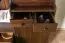 Garderobe mit Spiegel im Landhaus Stil Kiefer massiv Vollholz Walnussfarben 28A, 200 x 125 x 41 cm, mit zwei Schubladen, fünf Haken und eine Hutablage