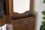 Garderobe mit Spiegel im Landhaus Stil Kiefer massiv Vollholz Walnussfarben 28A, 200 x 125 x 41 cm, mit zwei Schubladen, fünf Haken und eine Hutablage