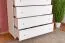 Kommode Kiefer massiv Vollholz weiß lackiert Junco 139 – Abmessungen: 123 x 100 x 42 cm (H x B x T)