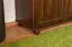 Kommode Kiefer Vollholz Junco 157, Walnussfarben, 140 x 89 x 41 cm, kleiner Schrank mit viel Stauraum, mit 3 geräumigen Fächern, robust und stabil