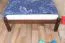 Schlichtes Jugendbett / Kinderbett aus massivem Kiefernholz, inklusive Lattenrost, Liegefläche 90 x 200 cm, in Walnussfarben, sehr stabil, einfache Montage