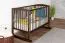 Vollholz Babywiege Kiefer massiv in Walnussfarben 104, 60 x 120 cm, mit drei höhenverstellbaren Stufen, inkl. Lattenrost