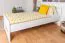 Kinderbett, modernes Jugendbett Kiefer Vollholz 72, in Weiß, inkl. Lattenrost, Liegefläche 80 x 200 cm, hohe Holzqualität, gut kombinierbar
