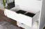 Regal in Weiß Kiefer Vollholz Junco 48C, Bücherregal, 120 x 60 x 42 cm, mit 2 Fächern und 2 Schubladen, modernes Design, langlebig