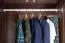 Kleiderschrank Kiefer Vollholz massiv Nussfarben Junco 10A - Abmessung 195 x 84 x 59 cm (H x B x T)