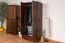 Kleiderschrank Kiefer Vollholz massiv Nussfarben Junco 10A - Abmessung 195 x 84 x 59 cm (H x B x T)