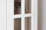 Weiße Vitrine Kiefer Massivholz Pipilo 06, sehr geräumig, 224 x 95 x 40 cm, mit 2 Schubladen und 3 Fächern, robust und langlebig