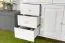 Weißer Schrank Kiefer Massivholz Junco 38, viel Stauraum, 195 x 102 x 42 cm, mit 6 Fächern und 3 Schubladen, sehr geräumig, stabil