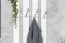 Schlichte Garderobe Kiefer Massivholz Junco 342, in Weiß, 150 x 50 x 33 cm, mit 4 Haken, sehr stabil und langlebig