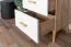 Vitrine Hohgant 09, Farbe: Eiche / Weiß - 209 x 50 x 42 cm (H x B x T)