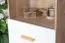 Vitrine Hohgant 09, Farbe: Eiche / Weiß - 209 x 50 x 42 cm (H x B x T)