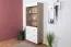 Vitrine Hohgant 11, Farbe: Eiche / Weiß - 209 x 90 x 42 cm (H x B x T)