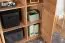Vitrine Talimatau 06, Farbe: Eiche / Grau - 156 x 106 x 43 cm (H x B x T)