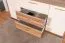 Kommode Gataivai 09, Farbe: Beige Hochglanz / Walnuss - 83 x 170 x 46 cm (H x B x T)