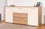 Schlafzimmer - Set H Gataivai, 4-teilig, Farbe: Beige Hochglanz / Walnuss