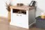 Nachtkommode Lotofaga 21, Farbe: Weiß / Walnuss - 52 x 62 x 43 cm (H x B x T)