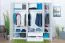 Drehtürenschrank / Kleiderschrank mit Rahmen Siumu 31, Farbe: Weiß / Weiß Hochglanz - 226 x 232 x 60 cm (H x B x T)