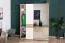 Schiebetürenschrank / Kleiderschrank Gataivai 04, Farbe: Beige Hochglanz / Walnuss - 224 x 182 x 65 cm (H x B x T)
